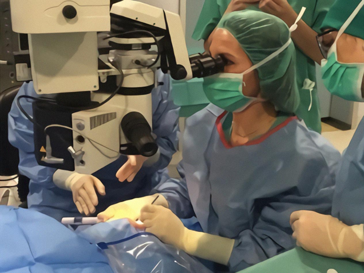 La Dra. Maria Jesus Muniesa aplicando el dispositivo CyPass en el Hospital Arnau de Vilanova de Lleida